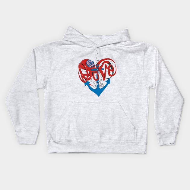 love me tee Kids Hoodie by huebucket